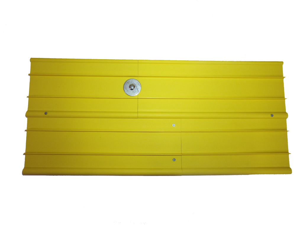 Close-up of a clean PVC pinewood derby track lane surface